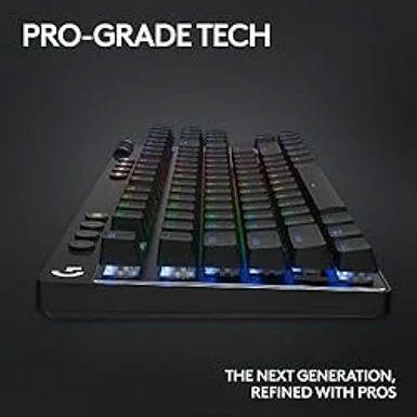 Logitech G PRO X TKL Lightspeed Wireless Gaming Keyboard, Ultra-Portable Tenkeyless Design, LIGHTSYNC RGB, PBT Keycaps, Clicky Switches (GX Blue),Black - Image 8