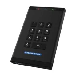 Secure Data SecureDrive KP 250GB FIPS 140-2 Level-3 Hardware Encrypted USB 3.0 External SSD, Unlock Via On-Board Keypad
