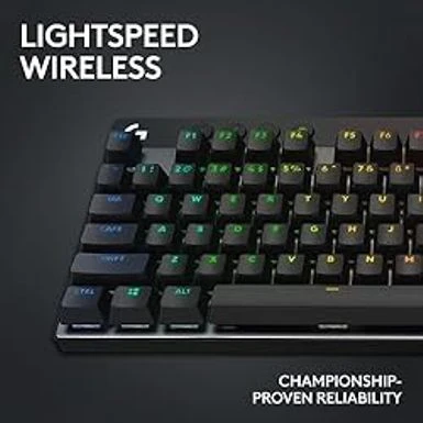 Logitech G PRO X TKL Lightspeed Wireless Gaming Keyboard, Ultra-Portable Tenkeyless Design, LIGHTSYNC RGB, PBT Keycaps, Clicky Switches (GX Blue),Black - Image 3