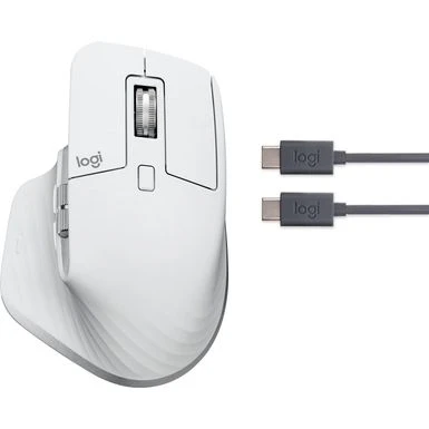 Logitech - MX Master 3S For Mac Bluetooth Laser Mouse With Ultrafast Scrolling - Pale Gray - Image 3