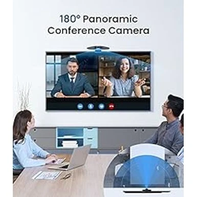Enther&MAXHUB Intelligent 180 Panoramic 4K Huddle Room Video Camera - Inclusive Video Conferencing Camera With Full Room Coverage - Easy To Set Up Wide Angle Webcam For Business & Distance Learning - Image 3