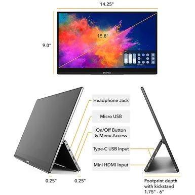 SideTrak - Solo Touchscreen Freestanding Portable 15.6" Monitor - Black - Image 4