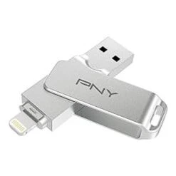 PNY 256GB Duo Link IOS USB 3.2 Dual Flash Drive,Silver