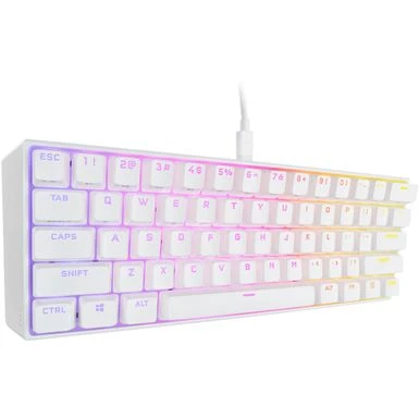 CORSAIR - K65 RGB Mini Wired 60% Mechanical Cherry MX SPEED Linear Switch Gaming Keyboard With PBT Double-Shot Keycaps - White - Image 12