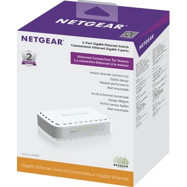 NETGEAR - 5-Port 10/100/1000 Mbps Gigabit Unmanaged Switch - White - Image 4