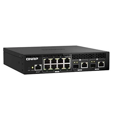 QNAP QSW-M2108R-2C Web Managed Half-Width Rackmount Switch, With Two 10GbE SFP+/RJ45 Combo Ports And Eight 2.5 Gigabit Port - Image 2