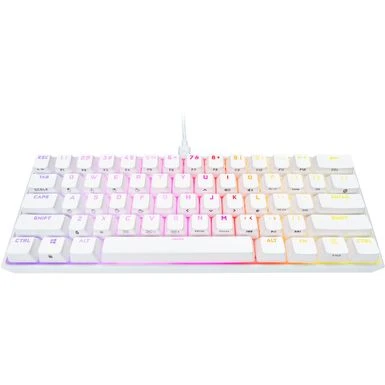 CORSAIR - K65 RGB Mini Wired 60% Mechanical Cherry MX SPEED Linear Switch Gaming Keyboard With PBT Double-Shot Keycaps - White - Image 2
