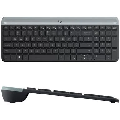 Logitech - MK470 Full-size Wireless Scissor Keyboard And Mouse Bundle For Windows With Quiet Clicks - Black/Gray - Image 6