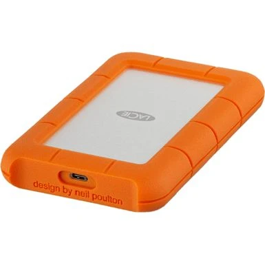 Seagate LaCie - Rugged 2TB External USB-C, USB 3.1 Gen 1 Portable Hard Drive - Orange/Silver - Image 2