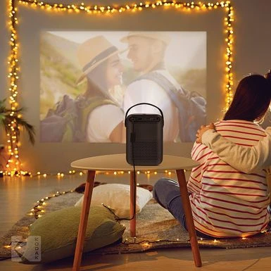 Kodak - FLIK HD9 Smart Projector, 1080p Portable Movie Projector With Android TV, Wi-Fi, Bluetooth & Built-In Speakers - Black - Image 6