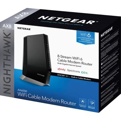 NETGEAR - Nighthawk AX6000 Wi-Fi 6 Router With DOCIS 3.1 Cable Modem - Black - Image 8