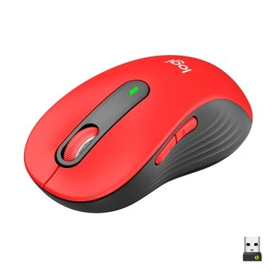 Logitech - Signature M650 L Full-size Wireless Scroll Mouse With Silent Clicks - Red