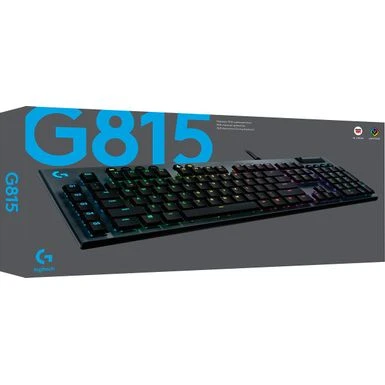Logitech - G815 LIGHTSYNC Full-size Wired Mechanical GL Clicky Switch Gaming Keyboard With RGB Backlighting - Carbon - Image 3