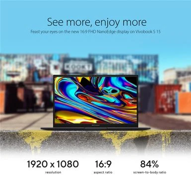 ASUS VivoBook S15 S3502 15.6" Full HD Notebook Computer, AMD Ryzen 7 5800H 3.2GHz, 8GB RAM, 512GB SSD, Windows 11 Home, Indie Black - Image 4