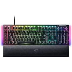 Razer BlackWidow V4 Mechanical Gaming Keyboard: Yellow Switches Linear & Silent - Chroma RGB - 6 Dedicated Macro Keys - Magnetic Wrist Rest - Doubleshot ABS Keycaps - Multi-Function Roller &Media Keys