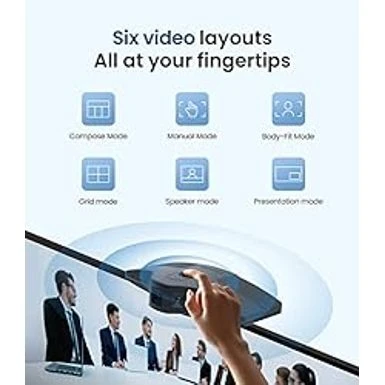 Enther&MAXHUB Intelligent 180 Panoramic 4K Huddle Room Video Camera - Inclusive Video Conferencing Camera With Full Room Coverage - Easy To Set Up Wide Angle Webcam For Business & Distance Learning - Image 4