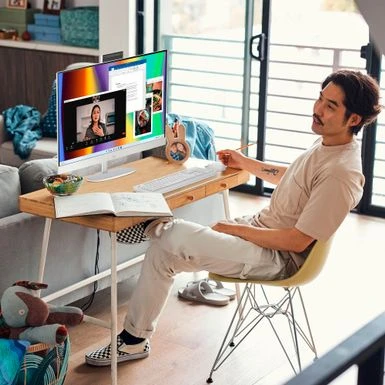 HP - 27" Full HD Touch-Screen All-in-One With Adjustable Height - Intel Core I5 - 8GB Memory - 512GB SSD - Shell White - Image 5