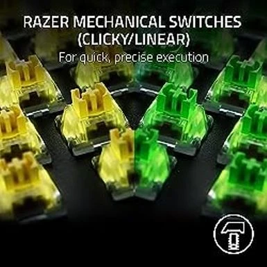 Razer BlackWidow V4 X - Mechanical Gaming Keyboard: Yellow Switches Linear & Silent - 6 Dedicated Macro Keys - Chroma RGB - Doubleshot ABS Keycaps - Media Controls - Sound Dampening & Stabilizers - Image 2