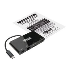 Tripp Lite USB 3.1 Gen 1 USB-C Adapter 4K @ 30Hz - HDMI VGA USB-A Hub Port And Gigabit Ethernet Black - Docking Station - VGA HDMI