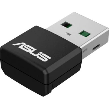 ASUS - Dual-Band Wi-Fi 6 AX1800 USB Network Adapter - Black
