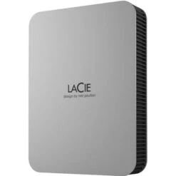 Seagate LaCie Mobile 5TB External USB-C 3.2 Portable Hard Drive With Rescue Data Recovery Services - Moon Silver