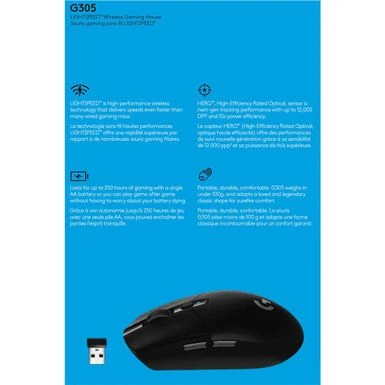 Logitech G G305 LIGHTSPEED Wireless Mouse, Black - Image 5
