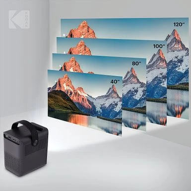 Kodak - FLIK HD9 Smart Projector, 1080p Portable Movie Projector With Android TV, Wi-Fi, Bluetooth & Built-In Speakers - Black - Image 7