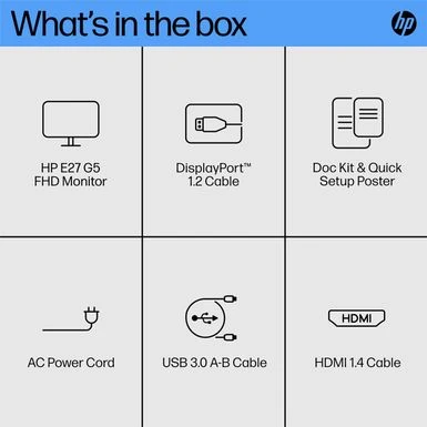 HP E27 G5 27" 16:9 Full HD IPS LCD Monitor - Image 9