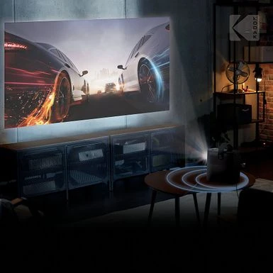 Kodak - FLIK HD9 Smart Projector, 1080p Portable Movie Projector With Android TV, Wi-Fi, Bluetooth & Built-In Speakers - Black - Image 4