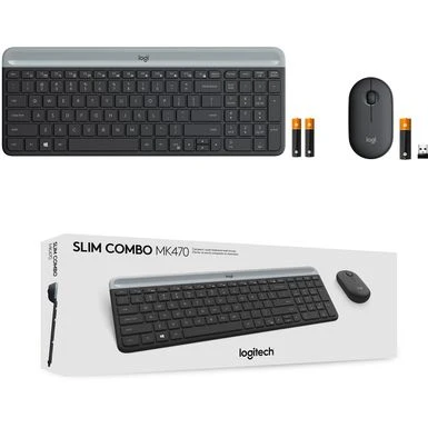 Logitech - MK470 Full-size Wireless Scissor Keyboard And Mouse Bundle For Windows With Quiet Clicks - Black/Gray - Image 4