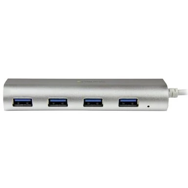 StarTech 4-Port Portable Apple Style USB 3.0 Hub With Built-In Cable, Silver & White - Image 3