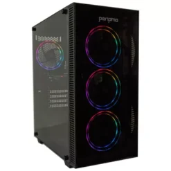 Periphio Blue Gaming PC Tower Desktop Computer, Intel Quad Core I5 3.4GHz, 16GB RAM, 120GB SSD + 1TB 7200 RPM HDD, Windows 10, Nvidia GT1030 Graphics Card, RGB, HDMI, Wi-Fi