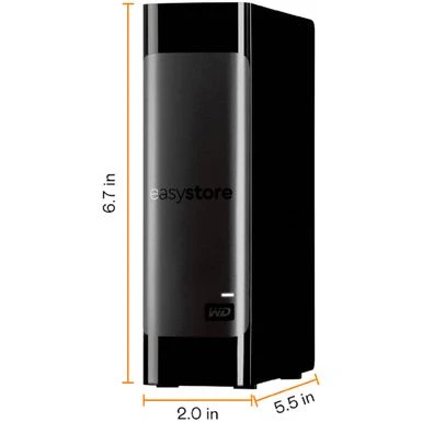 WD - Easystore 18TB External USB 3.0 Hard Drive - Black - Image 3
