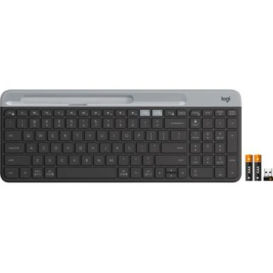 Logitech - K585 Full-size Wireless Scissor Keyboard For Windows, Mac, Chrome, Android With Build-in Cradle For Device - Graphite - Image 2