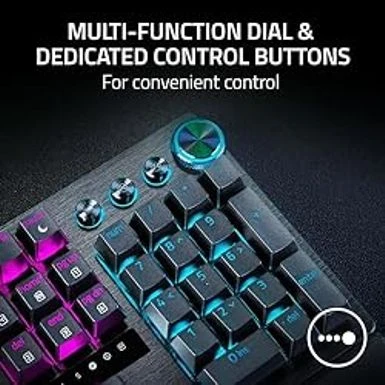 Razer Huntsman V3 Pro Esports Gaming Keyboard: Analog Optical Switches W/Rapid Trigger & Adjustable Actuation - Media Keys & Dial - Doubleshot PBT Keycaps - Aluminum Top Plate - Wrist Rest - Image 4