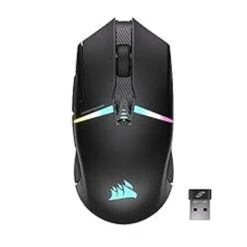 Corsair NIGHTSABRE RGB Wireless Gaming Mouse For FPS, MOBA - 26,000 DPI - 11 Programmable Buttons - Up To 100hrs Battery - ICUE Compatible - Black
