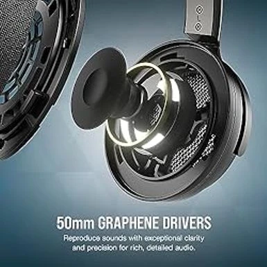 Corsair Virtuoso PRO Wired Open Back Gaming Headset - Detachable Uni-Directional Microphone - 50mm Graphene Drivers - 20Hz-40 KHz Frequency Response - Carbon - Image 4