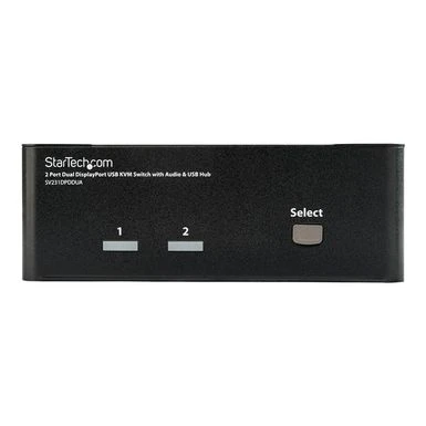 StarTech.com Dual Monitor DisplayPort KVM Switch - 2 Port - USB 2.0 Hub - Audio And Microphone - DP KVM Switch (SV231DPDDUA) - KVM / Audio Switch - 2 Ports