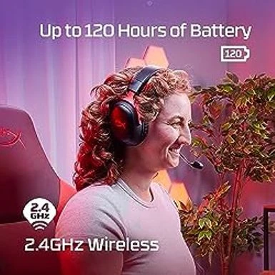 HyperX Cloud III Wireless Gaming Headset For PC, PS5, PS4, Up To 120-hour Battery, 2.4GHz Wireless, 53mm Angled Drivers, Memory Foam, Durable Frame, 10mm Microphone, Red - Image 3