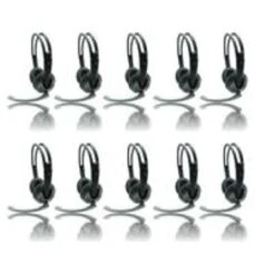IMicro 10 Pack SP-IMME282 Wired USB Headphones With Microphone And Volume Control