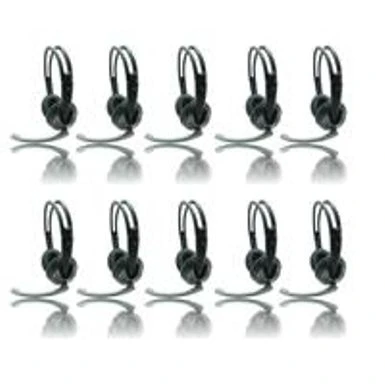 IMicro 10 Pack SP-IMME282 Wired USB Headphones With Microphone And Volume Control