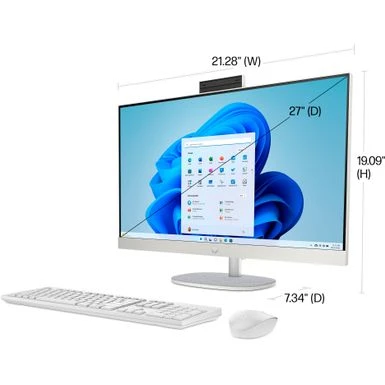 HP - 27" Full HD Touch-Screen All-in-One With Adjustable Height - Intel Core I5 - 8GB Memory - 512GB SSD - Shell White - Image 7