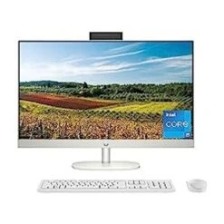 HP 27 Inch All-in-One Desktop PC, FHD Display, 13th Gen Intel Core I5-1335U, 16 GB RAM, 512 GB SSD, Intel UHD Graphics, Windows 11 Home, 27-cr0070 (2023)