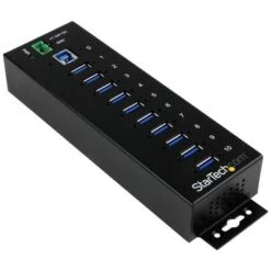 StarTech 10-Port Industrial ESD And Surge Protection USB 3.0 Hub
