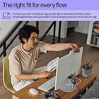 HP 23.8 Inch All-in-One Desktop PC, FHD Display, AMD Athlon Gold 7220U, 8 GB RAM, 256 GB SSD, AMD Radeon Graphics, Windows 11 Home, 24-cr0020 (2023) - Image 4