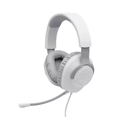 JBL Quantum 100 Wired Over-Ear Gaming Headset W/ Detachable Mic White