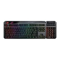 ASUS ROG Claymore II 100% / 80% TKL Wireless RGB Modular Gaming Keyboard, ROG RX Red Switches, PBT Doubleshot Keycaps, Detachable Numpad, Wrist Rest, Media Controls, USB Passthrough - Black PBT