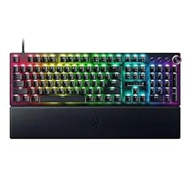 Razer Huntsman V3 Pro Esports Gaming Keyboard: Analog Optical Switches W/Rapid Trigger & Adjustable Actuation - Media Keys & Dial - Doubleshot PBT Keycaps - Aluminum Top Plate - Wrist Rest