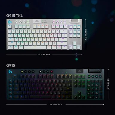 Logitech - G915 LIGHTSPEED TKL Wireless Mechanical GL Tactile Switch Gaming Keyboard With RGB Backlighting - White - Image 5