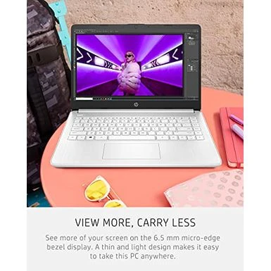 HP 14-dq0040nr 14" HD Notebook Computer, Intel Celeron N4020 1.1GHz, 4GB RAM, 64GB EMMC, Windows 10 Home S Mode, Free Upgrade To Windows 11, Snowflake White - Image 7